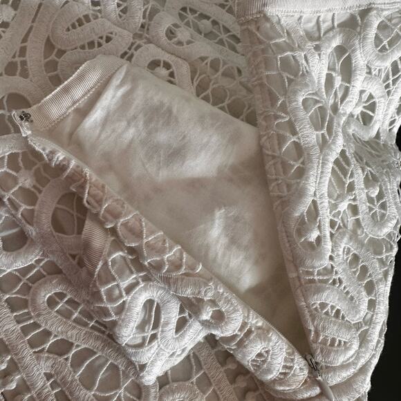 Club Monaco skirt | mini skirt white embroidered skirt baby shower resort NWT - Picture 6 of 12